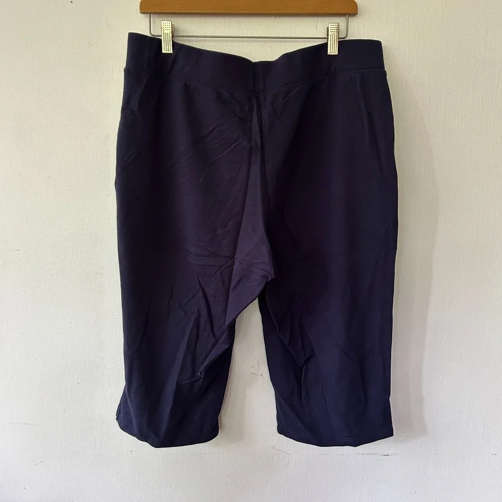 d&co Active Bermuda Sweat Shorts Womens Large Pockets Nautical Modest Coastal